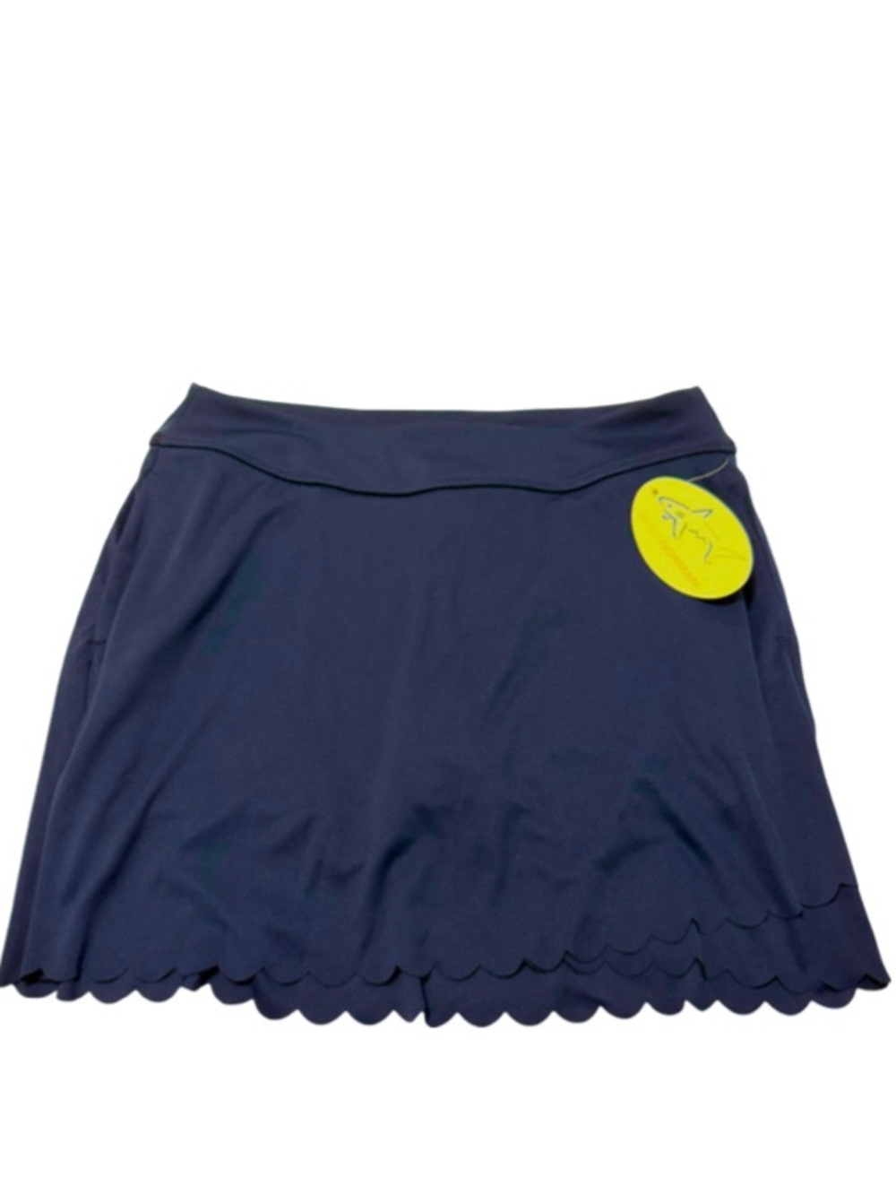 NEW Greg Norman Pull-on Athletic Skort Scalloped Hemline Navy Blue Size S